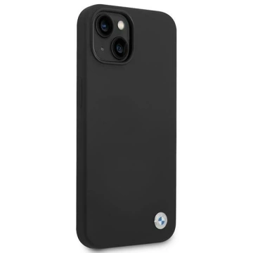 BMW BMHCP14MSILBK Phone Case for Apple iPhone 14 Plus 6.7" black/black Silicone Metal Logo