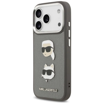 Etui Ochronne do iPhone 17 Pro Karl Lagerfeld FW Grained K&C Pins MagSafe Szary