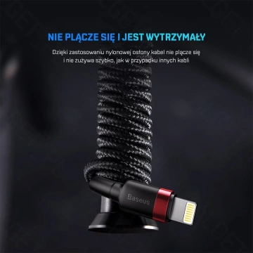Baseus Cafule USB-C Lightning PD 1m nylonový kábel čierny / červený