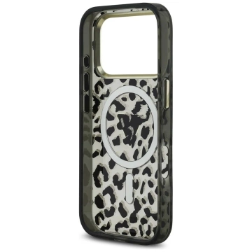 Etui Guess MagSafe do iPhone 17 Pro Max Leopard Glitter Black