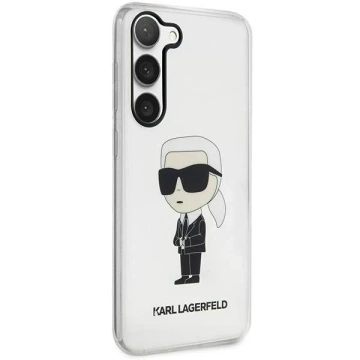 Ochranné pouzdro na telefon Karl Lagerfeld KLHCS23SHNIKTCT pro Samsung Galaxy S23 S911 průhledné pevné pouzdro Ikonik Karl Lagerfeld