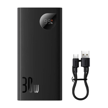 Baseus Adaman2 Powerbank 10000mAh, 2xUSB, USB-C, 30W (чорний)