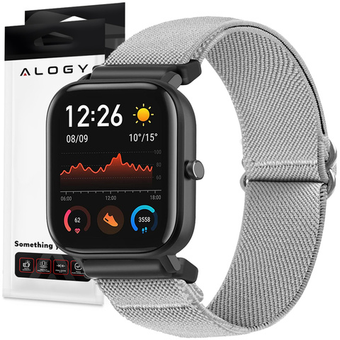 Гнучкий ремінець, універсальний нейлоновий ремінець Alogy Nylon Smartwatch 22 мм, сірий