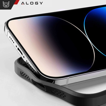 Etui pancerne Alogy Stand Ring Case obudowa ochronna na telefon do MagSafe do Apple iPhone 14 Plus Czarne + Szkło