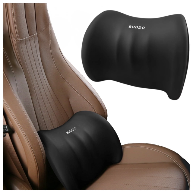 Alogy Car Pillow Lumbar Back Support Memory Foam Black