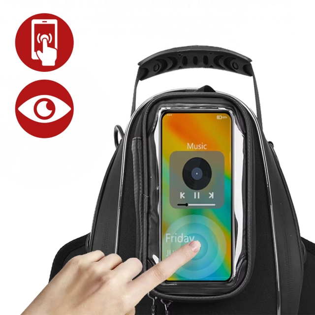 Motorcycle Bag with Detachable Phone Case, Waterproof Motorcycle Bag with Compartments and Tank Mount, Spacious and Durable, MotoRider™ – Black