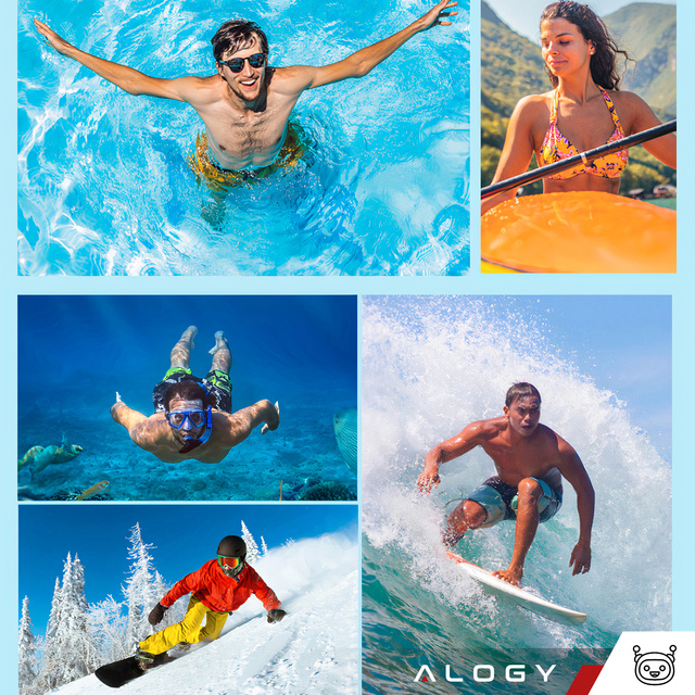 Vodotěsné vodotěsné pouzdro na telefon do 7,5" plovací na bazénový kajak Pouzdro na vodu Alogy Black Waist bag