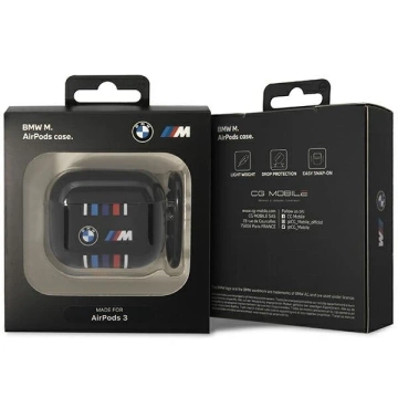 Puzdro BMW BMA322SWTK pre AirPods 3 gen kryt čierna/čierna Viacfarebné linky