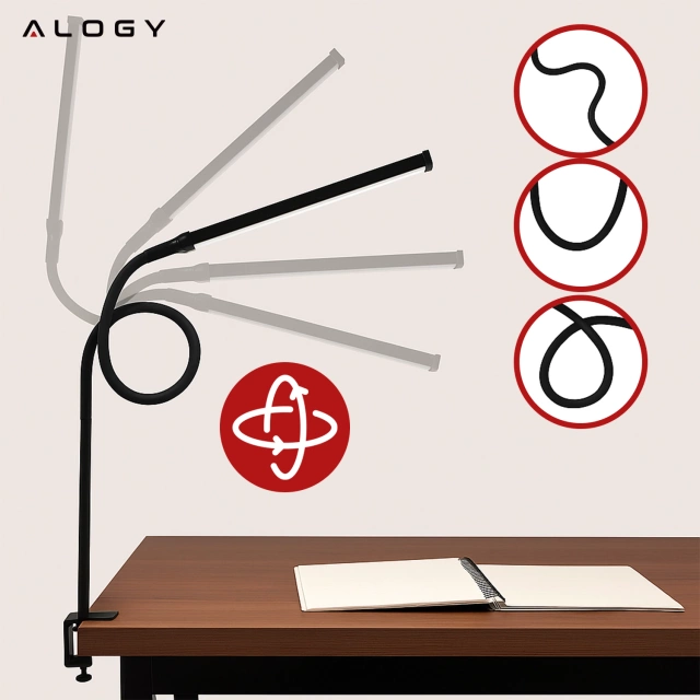 Alogy LED-Schreibtischlampe mit flexiblem Arm für Bettgestell und Schreibtisch