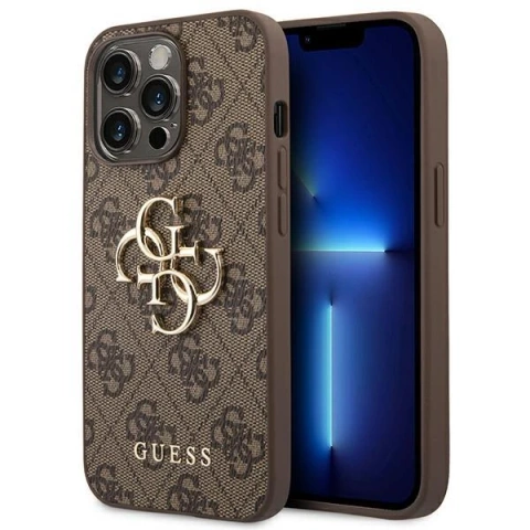 Etui Guess GUHCP14L4GMGBR do Apple iPhone 14 Pro 6,1" brązowy/brown hardcase 4G Big Metal Logo