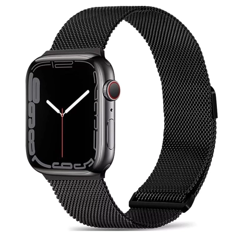 Náramek s alogickým ocelovým řemínkem pro Apple Watch 42/44/45/49 mm z nerezové oceli černý