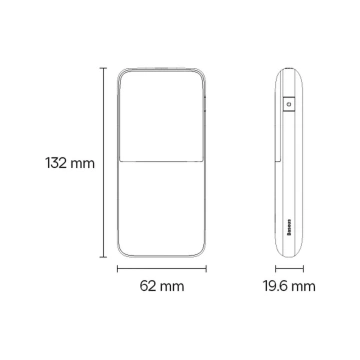 Baseus Bipow Pro Power Bank 10000mAh 20W weiß mit USB Typ A - USB Typ C 3A 0,3m Kabel (PPBD040202)