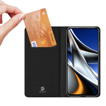 Etui ochronne z klapką Dux Ducis Skin Pro skórzane do Xiaomi Poco X4 Pro 5G Czarne