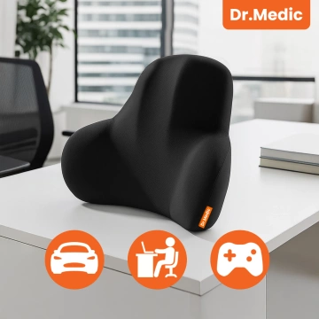 DR.MEDIC ErgoDrive™ Ergonomisches Lendenkissen für Autos, Fahrer, Beifahrer, Bürostühle, Gaming-Stühle und Sitze