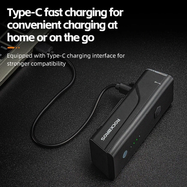 Rockbros 24510003001 front bicycle light 260 lm USB-C - USB-A cable - black