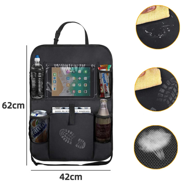 Car organizer for the seat travel cover for the car protector cover Black