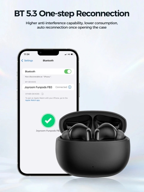 Bezdrôtové slúchadlá Joyroom Funpods Series JR-FB3 Bluetooth 5.3 TWS – čierne