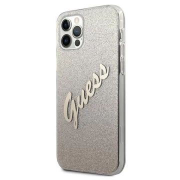 Guess GUHCP12LPCUGLSGO iPhone 12 Pro Max 6,7" zlatý/zlatý pevný obal Glitter Gradient Script