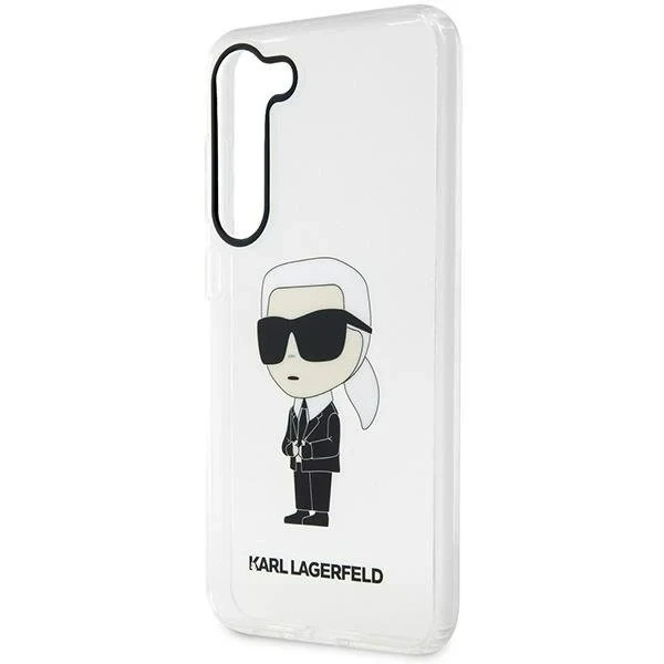 Ochranné pouzdro na telefon Karl Lagerfeld KLHCS23SHNIKTCT pro Samsung Galaxy S23 S911 průhledné pevné pouzdro Ikonik Karl Lagerfeld