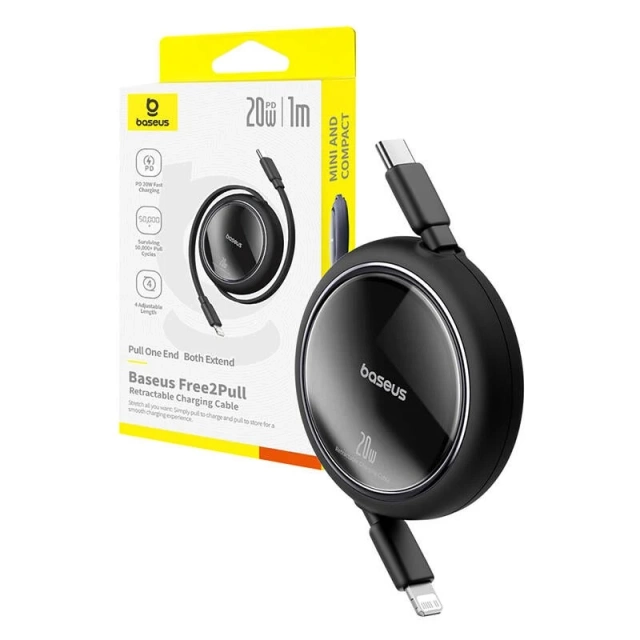 Kábel Baseus Free2Pull USB-C pre iP 20W 1m čierny