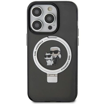 Etui Karl Lagerfeld KLHMP15XHMRSKCK iPhone 15 Pro Max 6,7" černé/černé pevné pouzdro Ring Stand Karl