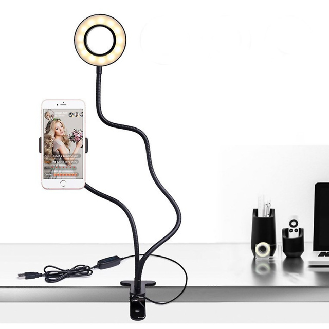 Photographic Alogy LED Selfie Ring Light Phone Holder Black