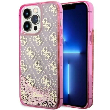 Etui Guess GUHCP14LLC4PSGP pro iPhone 14 Pro 6,1" pevné pouzdro Liquid Glitter 4G Transculent