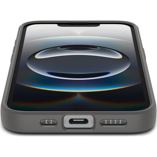 Puzdro Spigen Liquid Air pre iPhone 16E, mramorovo sivé, TPU s vzduchovým vankúšom