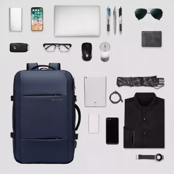 Bange Waterproof Backpack for Laptop 15.6" City Travel 45x30x16 cm for Work Airplane Men's Women's with USB Port Black