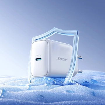 Joyroom USB-C PD 20W Netzwerkladegerät – Weißes USB-C/USB-C-Kabel 1 m