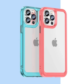Pevný kryt Outer Space Case pre iPhone 12 Pro Max s gélovým rámom modrej farby