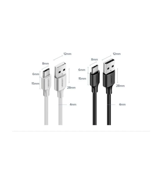 Uzelený kábel USB – kábel USB typu C 2 A 0,5 m čierny (60115)