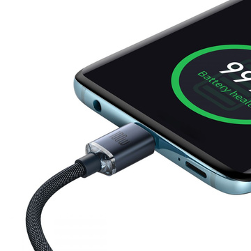 Baseus Crystal Shine Fast Charging Cable USB-C Type C to USB-C Type C PD 100W 3A 2m Black