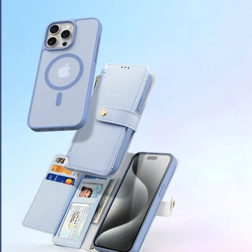 Шкіряний чохол Dux Ducis Lawa для iPhone 15 Pro Max - синій