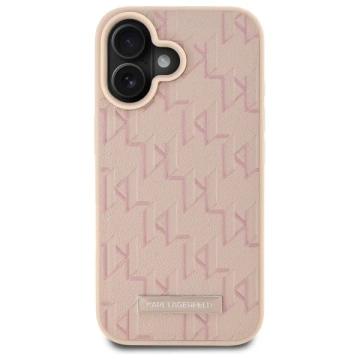 Karl Lagerfeld iPhone 16 6.1" Case Pink Magsafe Hardcase Hot Stamp