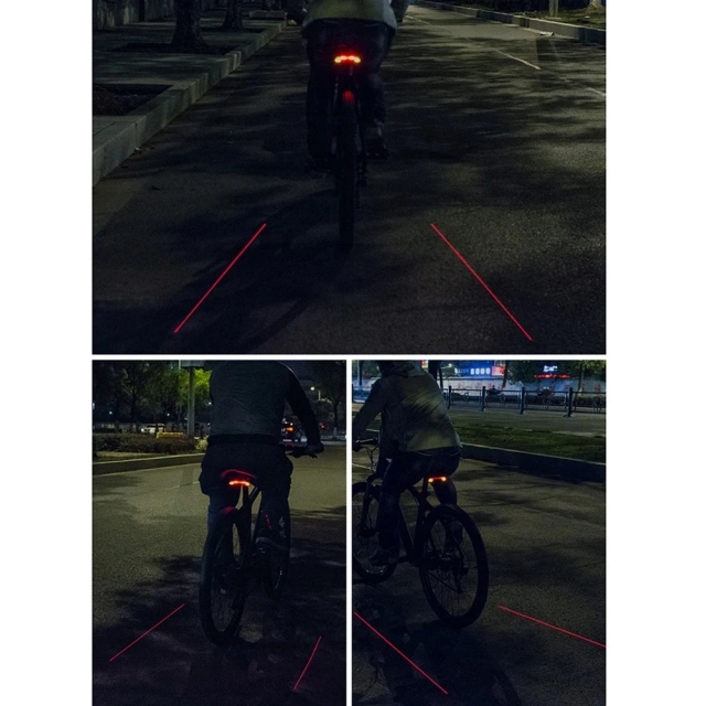 Rockbros LKWD-R1 zadné svetlo na bicykel s laserom a diaľkovým ovládaním, micro USB kábel - USB-A - čierny
