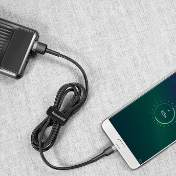 Baseus Cafule Micro-USB 2.4A nylonový kábel 100 cm čierny/sivý