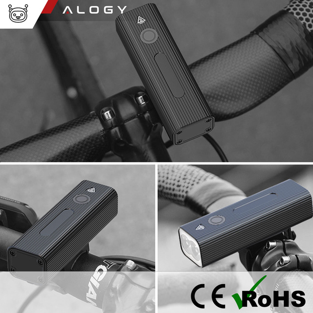 Bicycle Light Front LED Front Light Bicycle Lighting Waterproof IPX5 Alogy P12 Bike Light Black