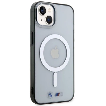 Etui BMW BMHMP14SHCRS do iPhone 14 6,1" priehľadné pevné puzdro Silver Ring MagSafe