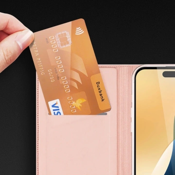 Захисний чохол Dux Ducis Skin Pro рожевого кольору з відкидною кришкою для iPhone 16
