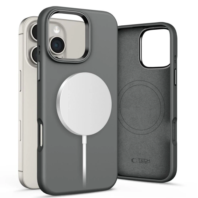 Etui Tech-Protect Silicone Pure MagSafe iPhone 16 Pro Clay