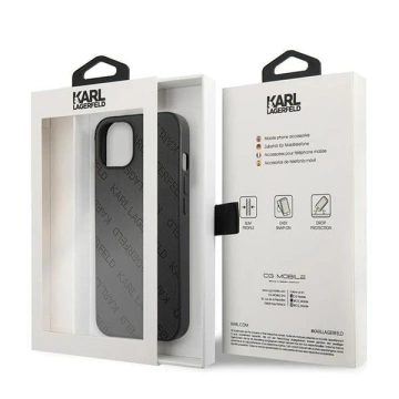 Karl Lagerfeld KLHCP13SPTLK protective phone case for Apple iPhone 13 Mini 5.4" hardcase black/black Perforated Allover