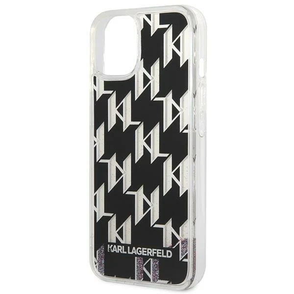 Ochranné pouzdro na telefon Karl Lagerfeld KLHCP14SLMNMK pro Apple iPhone 14 6,1" hardcase black/black Liquid Glitter Monogram