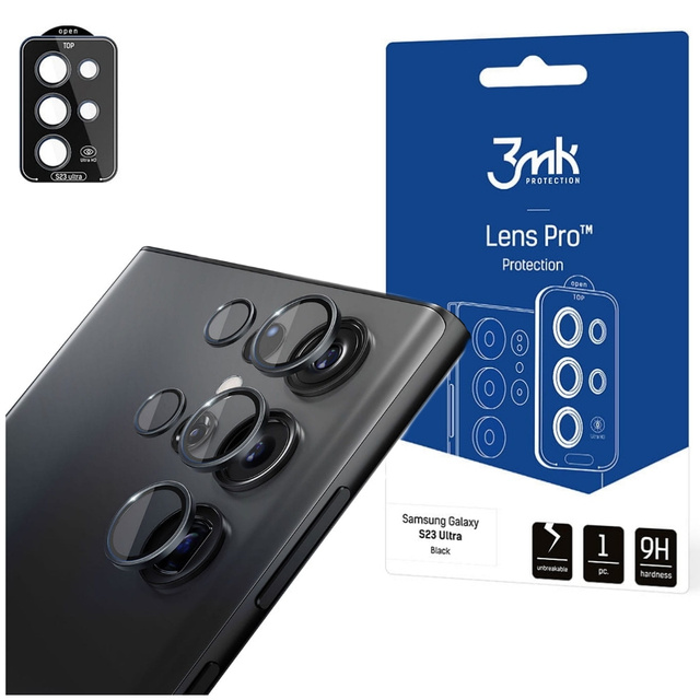3mk Lens Protection Pro chránič objektivu telefonu pro Samsung Galaxy S23 Ultra Black