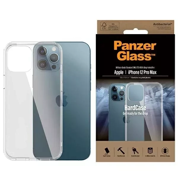 Etui PanzerGlass ClearCase pre iPhone 12 Pro Max Antibakteriálne vojenské číre 0425