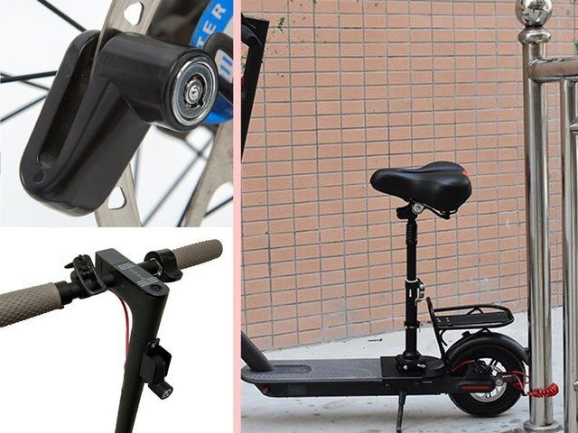 Alogy lock clasp to lock the wheel of a scooter / bicycle / motorbike