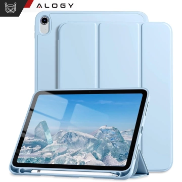 Skleněné pouzdro pro Apple iPad 10. generace. Pouzdro na tablet 10,9" 2022 Alogy Smart Case Držák na tužku modrý