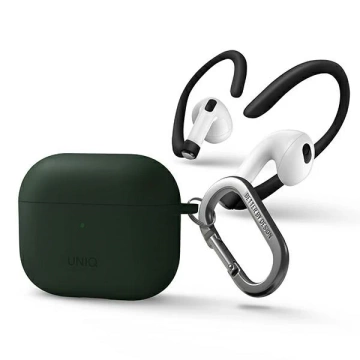 Захисний чохол для навушників UNIQ Nexo case для Apple AirPods 3 Ear Hooks Silicone green/green