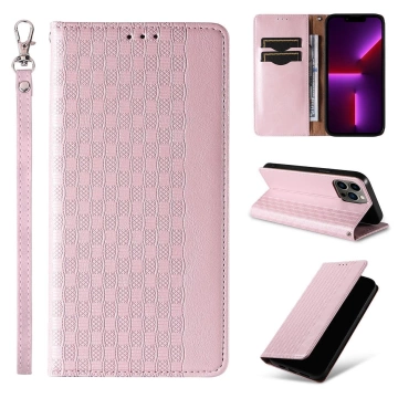 Magnet Strap Case Case pre iPhone 13 Pro Max Pouch Wallet Mini Lanyard Pendant Pink