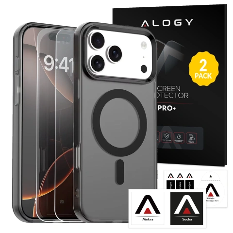 Чохол для Apple iPhone 16 Pro Max Alogy MagSafe Hybrid Matte Case Matte Cover with Lens Protection Black